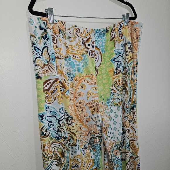 Chico's Size 3 Extra Large XL Palazzo Pants Multicolor Art To Wear Wide Leg - Picture 9 of 15